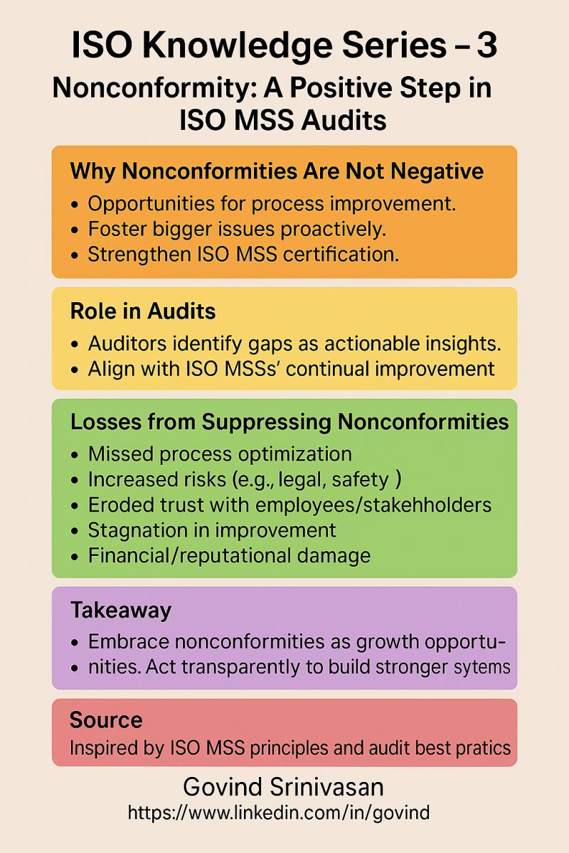 Nonconformities in ISO MSS Audit: A Precious Opportunity for Process Maturity
